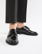 Walk London Darcy Lace Up Shoes In High Shine Black