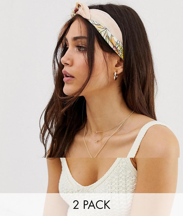 Stradivarius Multipack Scarves In Safari Print - Multi