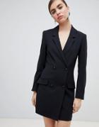 Monki Mini Blazer Dress In Black - Black