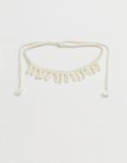 Glamorous Cord Shell Charm Necklace-cream