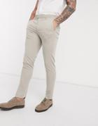 Jack & Jones Premium Super Slim Stretch Suit Pants With Recycled Polyester In Stone-neutral