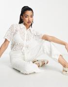 & Other Stories Lace Shirt In Off White - Part Of A Set