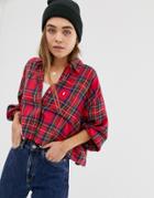 Levi's Cropped Selah Shirt In Check-red