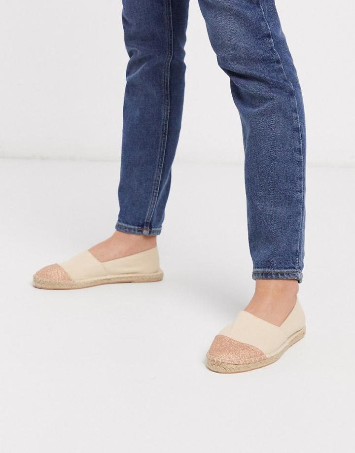 London Rebel Toe Cap Espadrilles In Beige-neutral