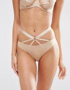 Asos West Strappy Caged Brazilian Pant - Caramel