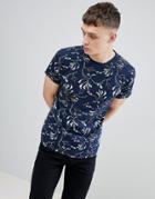 Solid T-shirt In Reverse Print In Navy - Navy