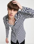 Devil's Advocate Striped Slim Fit Cotton Shirt-multi