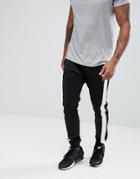 Luke Sport Koeman Tape Detail Joggers In Black - Black