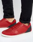 Aldo Sagrani Leather Sneakers - Red