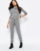 Missguided Jersey Drawstring Jumpsuit - Gray