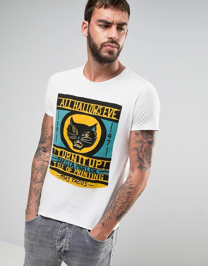 Wrangler Cat Graphic T-shirt - Cream
