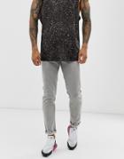 Asos Design Skinny Jeans In Washed Gray