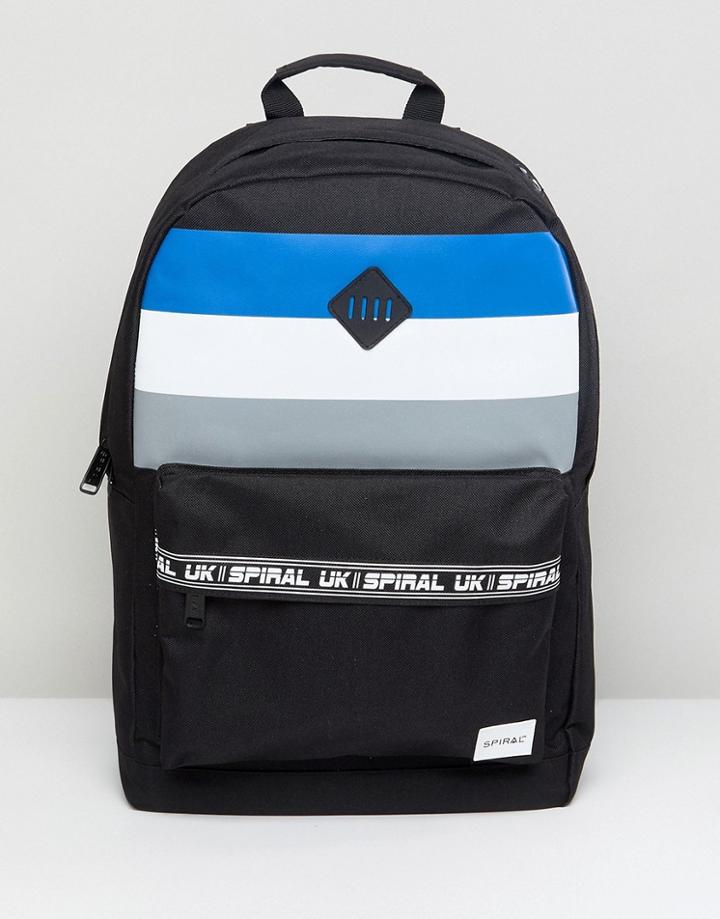 Spiral Sport Stripes Backpack - Black