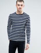 Celio Long Sleeve Top With Stripe - Navy