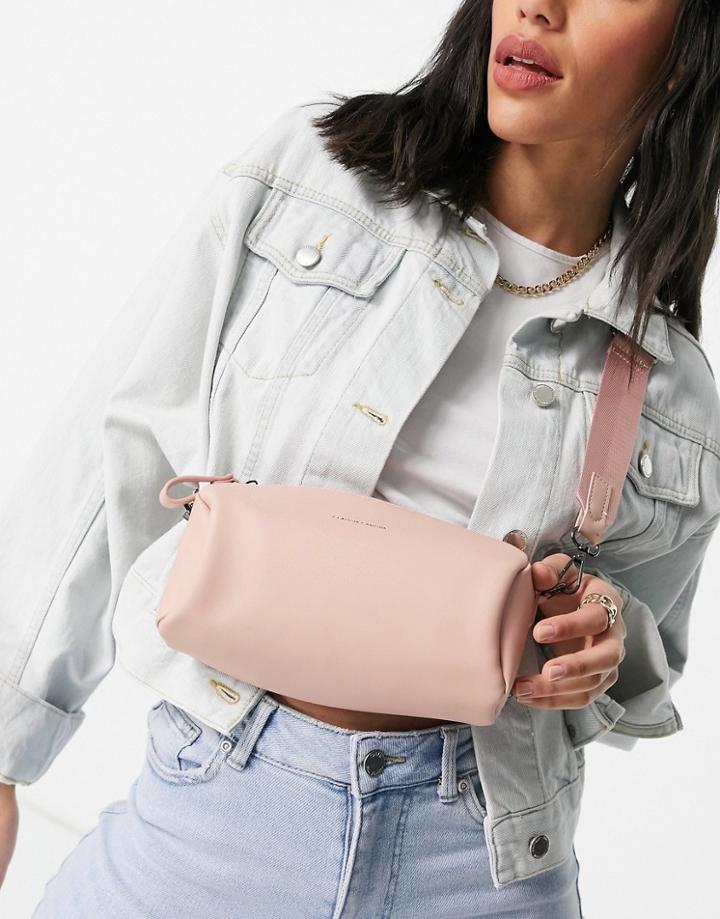 Claudia Canova Mini Cross Body Barrel Bag In Pink