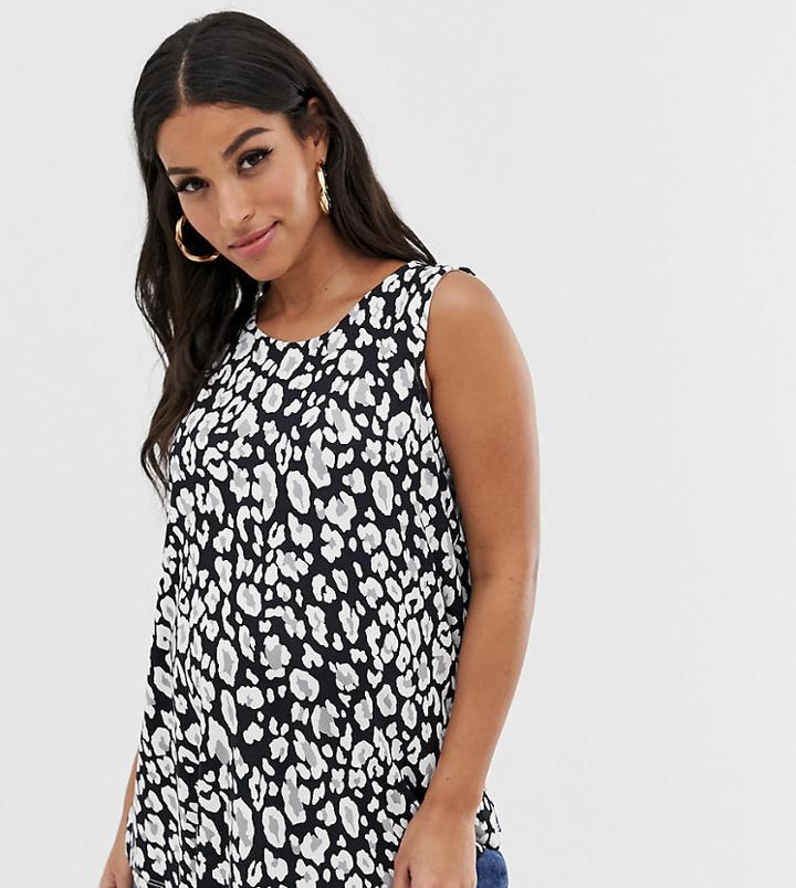 Asos Design Maternity Nursing Double Layer Tank In Animal Print - Multi