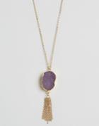 Designb Purple Crystal Necklace - Purple