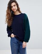 Warehouse Color Block Rib Sweater - Multi