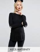 Asos Maternity Sweater With Halloween Elbow Patch - Black