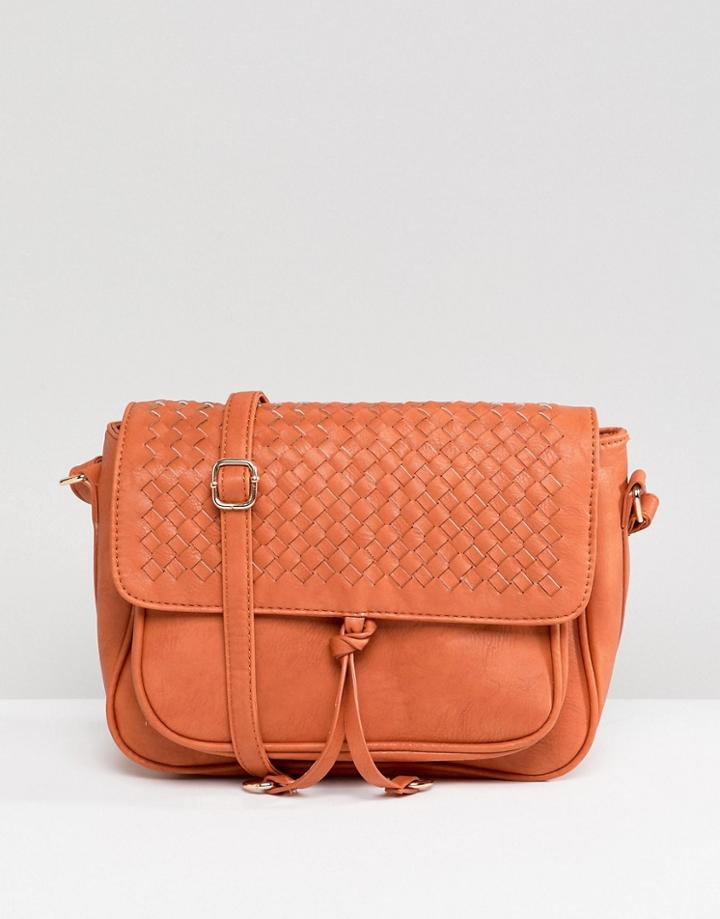 Yoki Fashion Woven Detail Bag In Tan - Tan