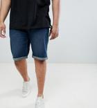 Duke Plus Denim Shorts With Stretch In Vintage Blue - Blue