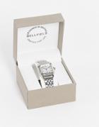 Bellfield Womens Silver Tone Bracelet Watch With Square Dial