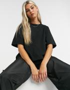 Weekday Trish Organic Cotton Modern Boxy T-shirt In Black