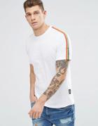 Jaded London T-shirt In White With Rainbow Taping - White