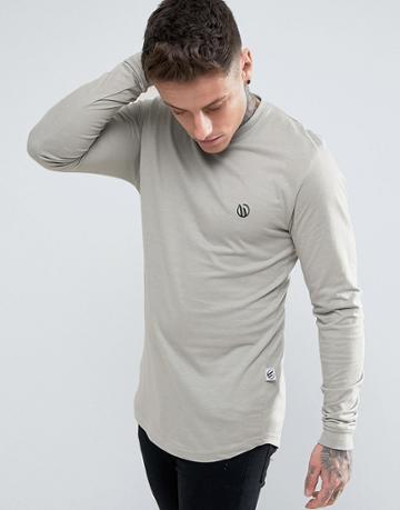 Wetts Wave Logo Long Sleeve Top - Gray