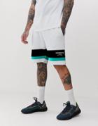 Mennace Two-piece Shorts With Logo Panel In Off White - White