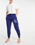 Calvin Klein Ck One Logo Lounge Sweatpants In Blue-blues