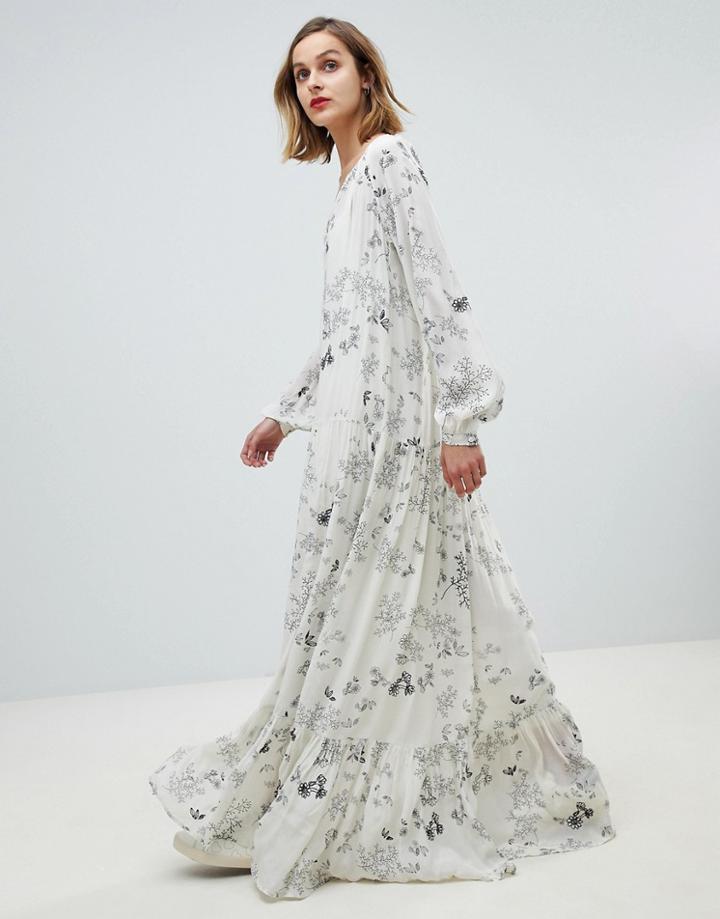 Essentiel Antwerp Floral Maxi Dress - White