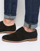 Asos Derby Shoes In Black Suede With Colored Sole - Black