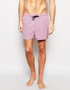 Asos Short Length Swim Shorts In Purple - Purple