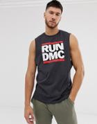 Asos Design Run Dmc Sleeveless T-shirt With Dropped Armhole - Black