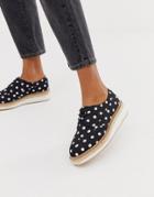 Asos Design Maypole Flat Shoes In Polka Dot - Multi