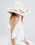 Asos 'chase The Sun' Straw Oversized Floppy Hat - Brown
