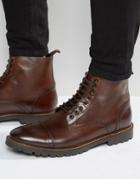 Base London Siege Lace-up Leather Boots - Brown
