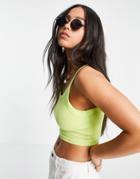Weekday Kristy Organic Cotton Crop Top In Green