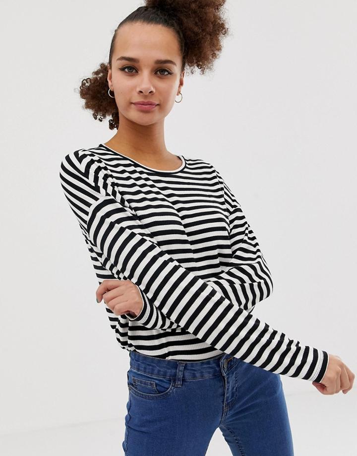 Noisy May Ribbed Striped Top - Multi