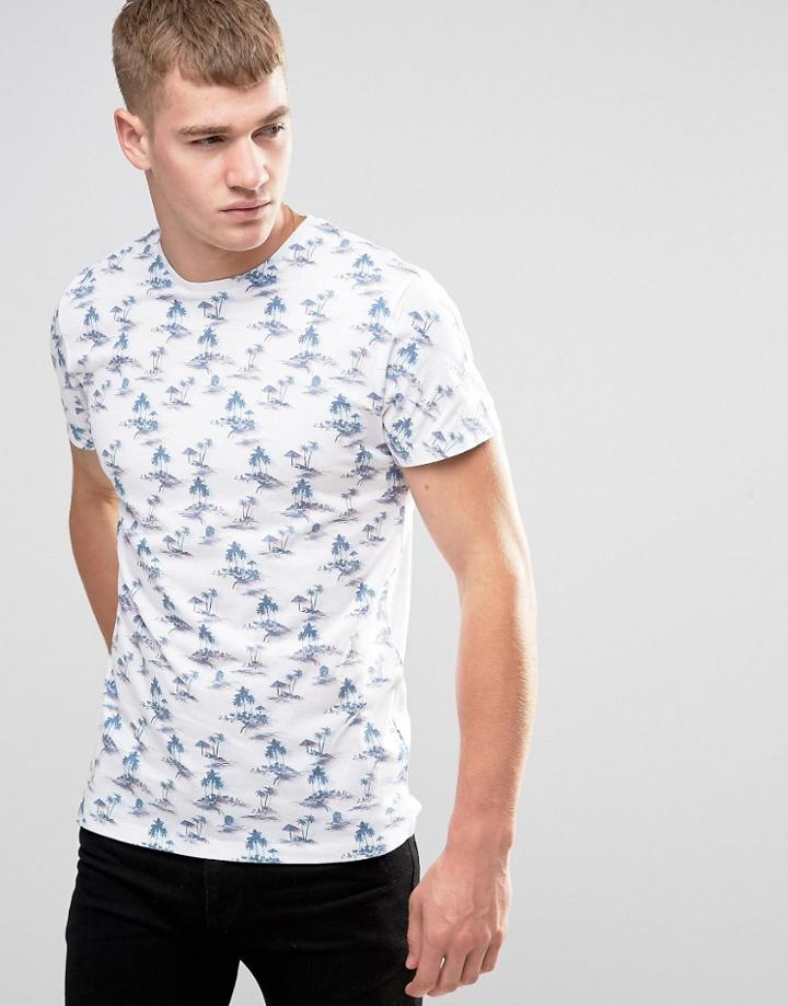 Threadbare Beach Hut Print T-shirt - Blue