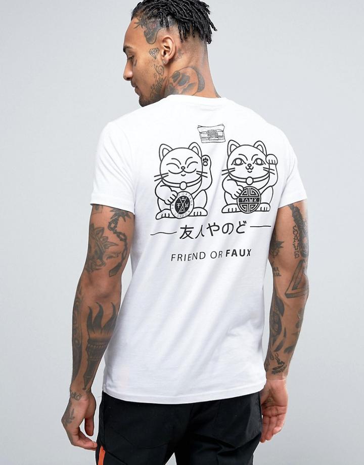Friend Or Faux Back Print T-shirt - Navy