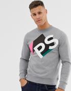 Ps Paul Smith Bold Logo Crew Neck Sweat In Gray