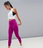Asos 4505 Petite Legging With Lace Cuff Detail - Purple