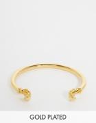 Asos Gold Plated Bangle With Snake Heads - Gold