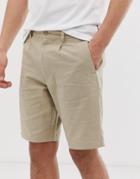 Only & Sons Linen Short In Beige - Beige