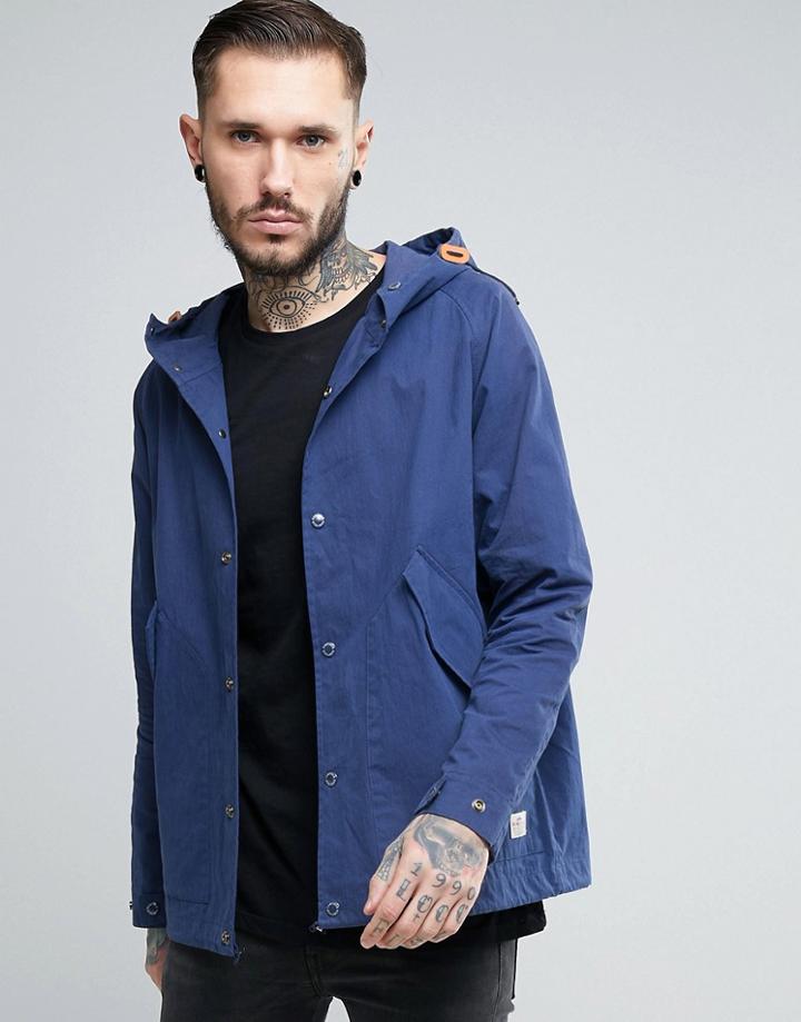 Penfield Davenport Hooded Jacket Showerproof In Navy - Navy