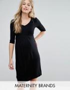 Isabella Oliver Pleat Front Skater Dress - Black