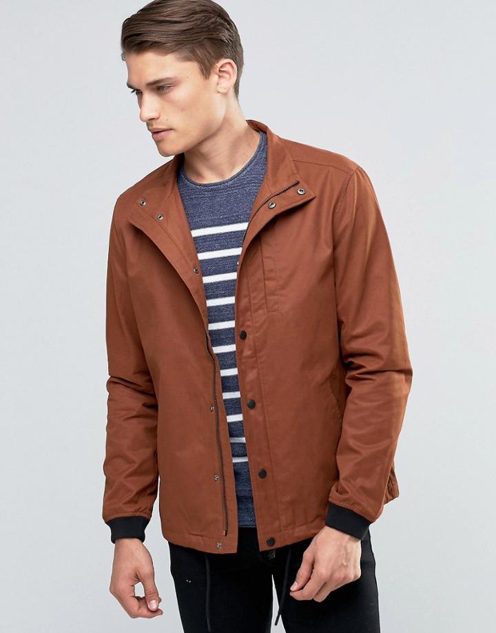 Esprit Lightweight Jacket With Drawstring Hem - Brown