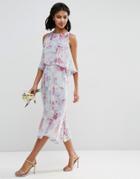 Asos Wedding Dress With Soft Double Layer In Print - Multi